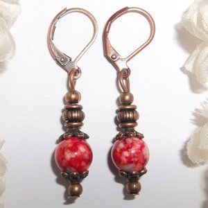 Boho Earrings, Boho Style Earrings, Boho, Earrings, Red Boho Earrings, Boho 7434